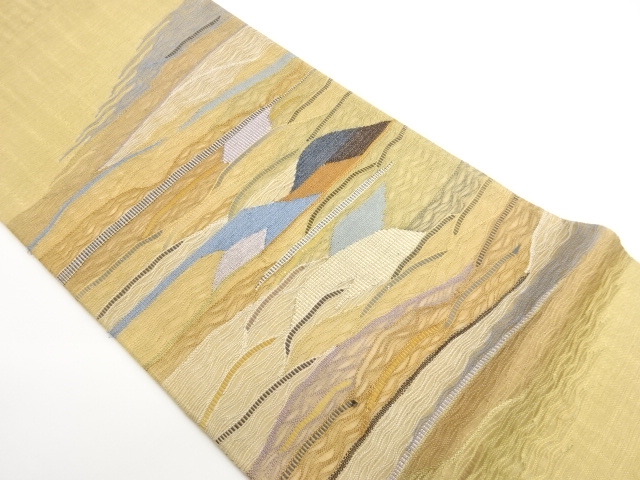 JAPANESE FUKURO OBI / REVERSIBLE / WOVEN ABSTRACT STRIPE